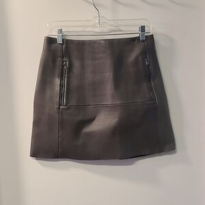 NEW Acne Studios Grey 100% Lamb Leather Mini Skirt - Captation Scuba